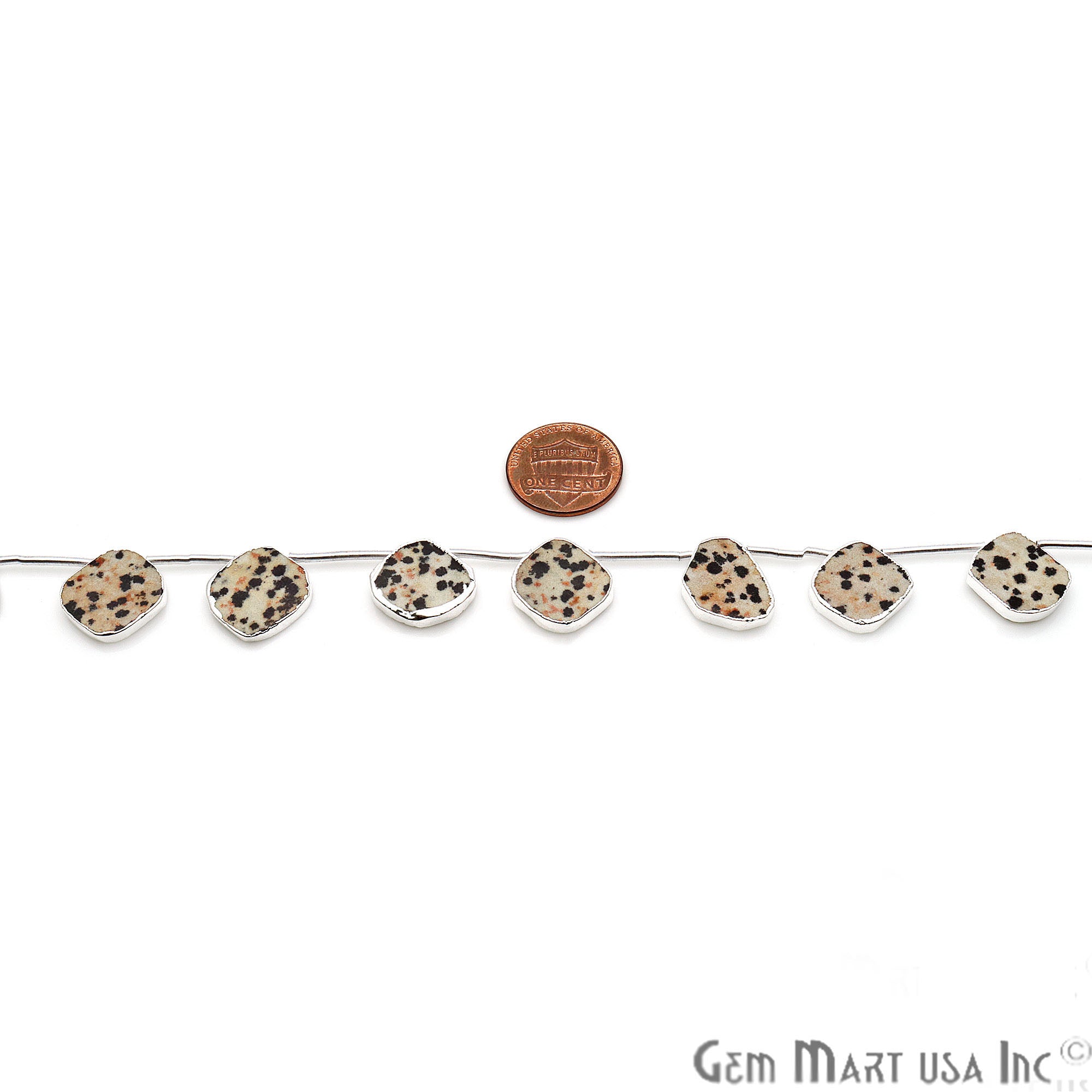 Dalmation Jasper Free Form 15x18mm Crafting Beads Gemstone Strands 9INCH - GemMartUSA