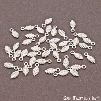 5pc Lot Leaf Finding 11x5mm Filigree Jewelry Charm (Pick Plating) - GemMartUSA