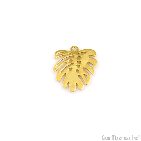 Leaf Shape Laser Charm Gold Plated 20x17.25mm Finding Charm Connector