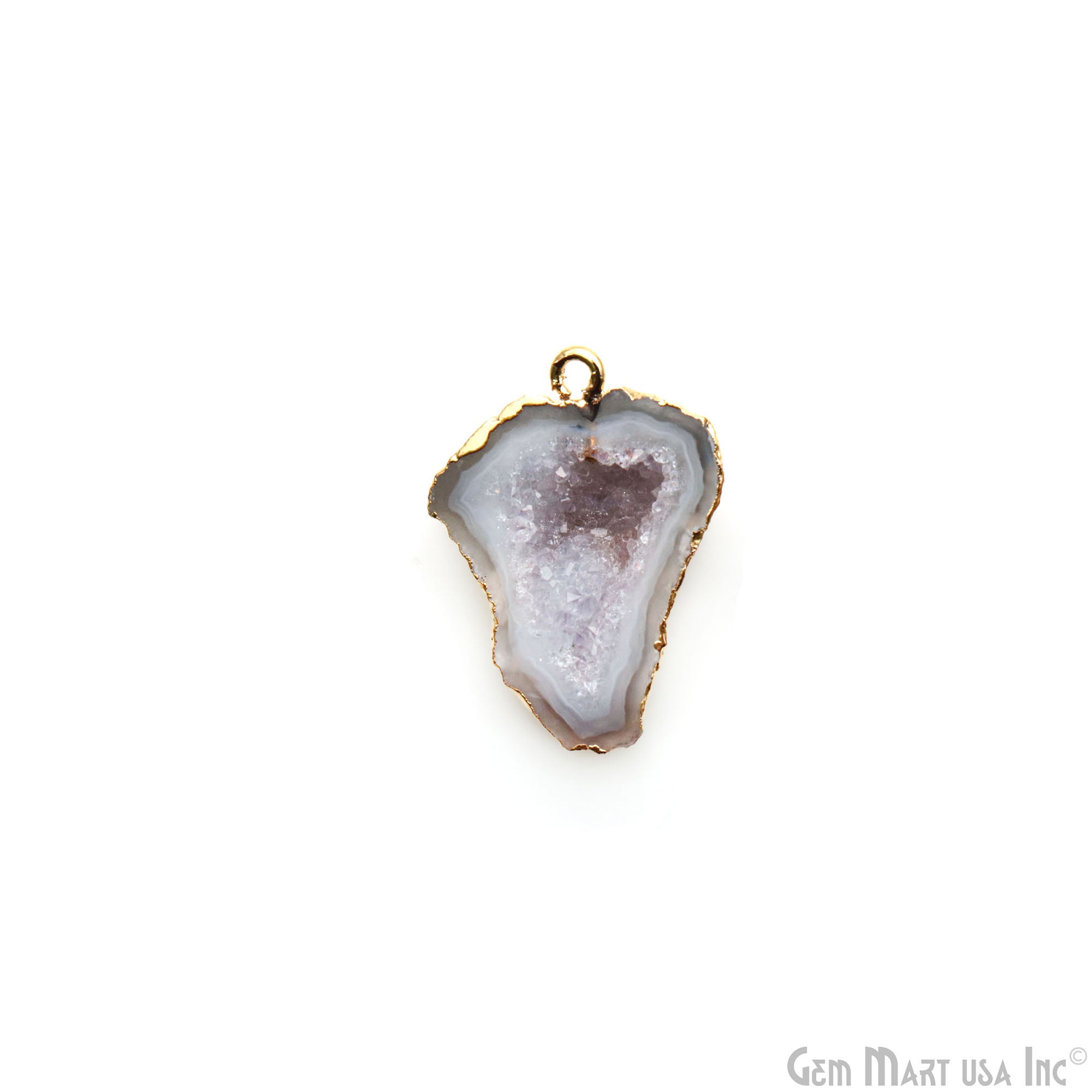 Geode Druzy Gold Electroplated 16x27mm Single Bail Gemstone Connector