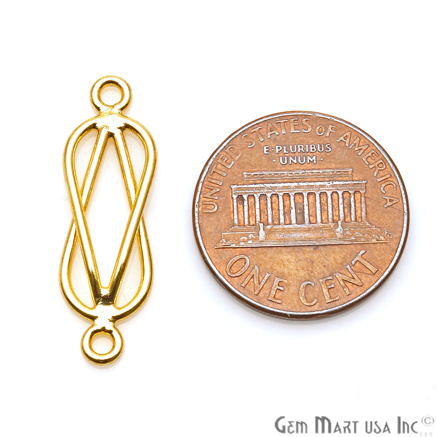 5pc Lot Gold Plated Jewelry Finding, Bracelet Charm, Earring Charm, Round Finding - GemMartUSA