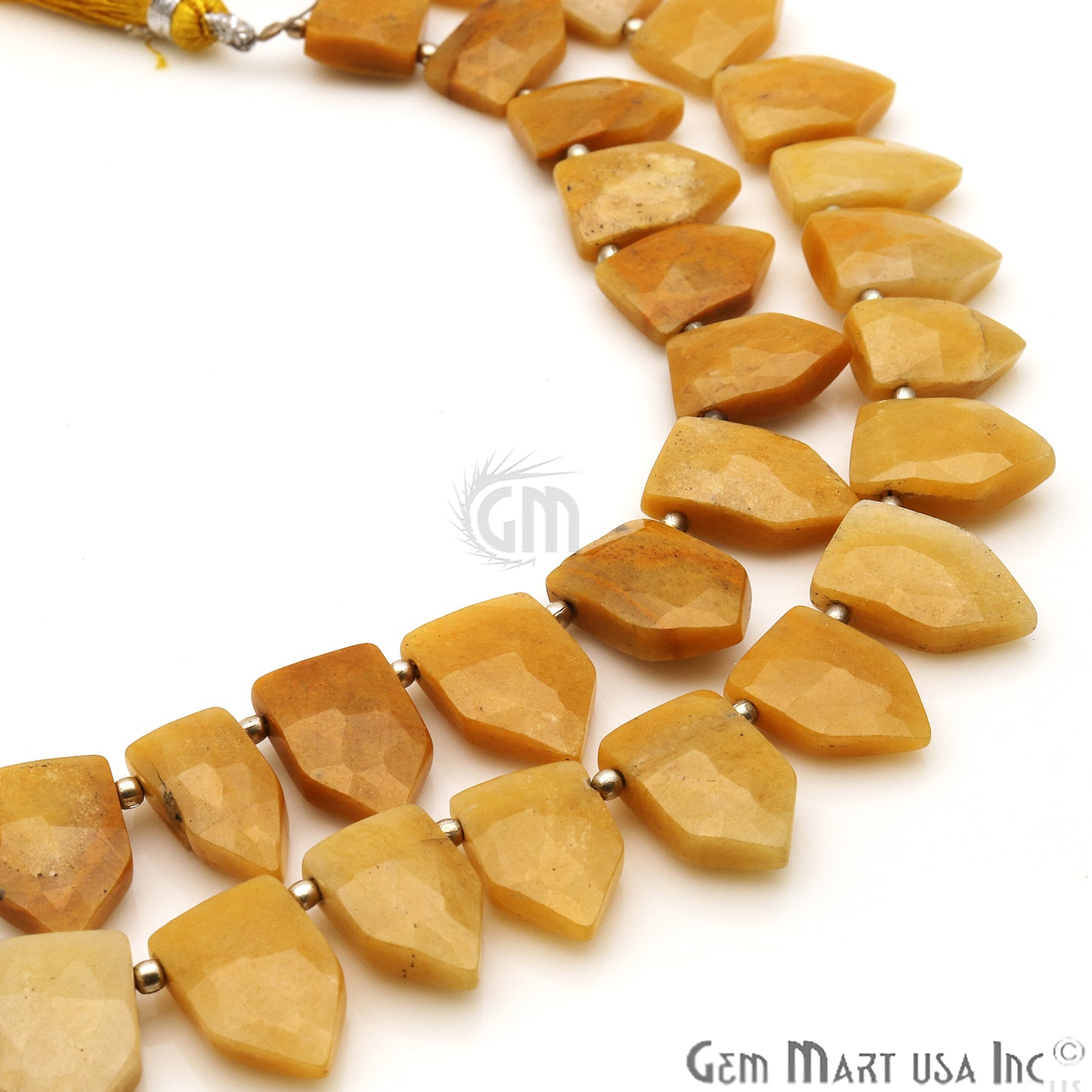 Yellow Aventurine Pentagon 16x10mm Crafting Beads Gemstone Briolette Strands 8 Inch - GemMartUSA