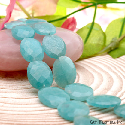 Amazonite Oval Beads, 9 Inch Gemstone Strands, Drilled Strung Briolette Beads, Oval Shape, 17x13mm