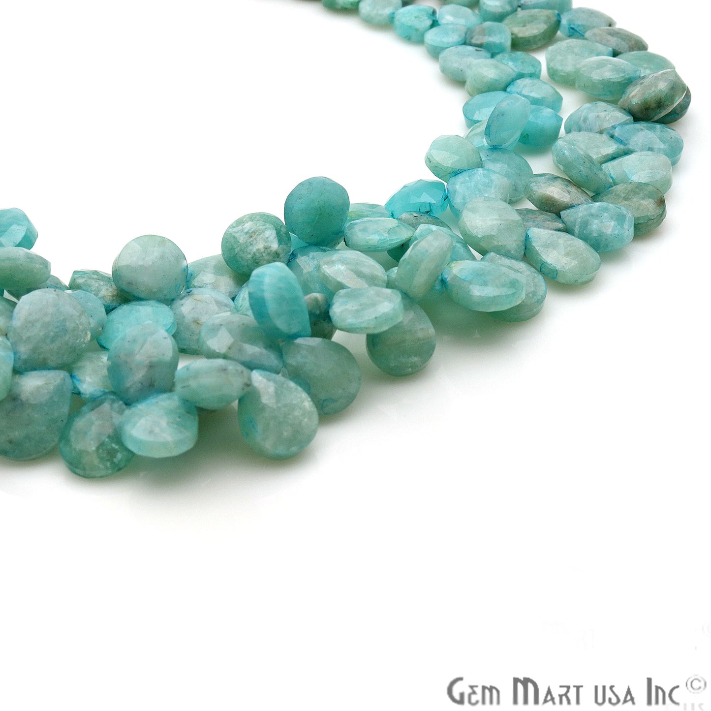 Australian Amazonite Heart 9mm Crafting Beads Gemstone Strands 8INCH - GemMartUSA