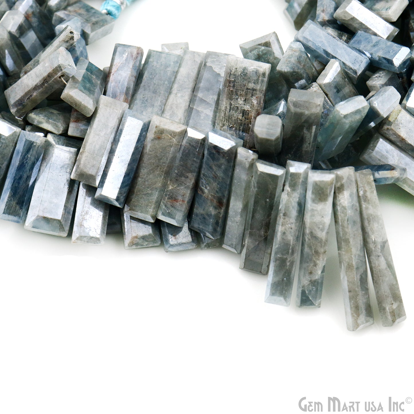 Mistique Labradorite Rectangle Beads, 9 Inch Gemstone Strands, Drilled Strung Briolette Beads, Rectangle Shape, 28x10mm