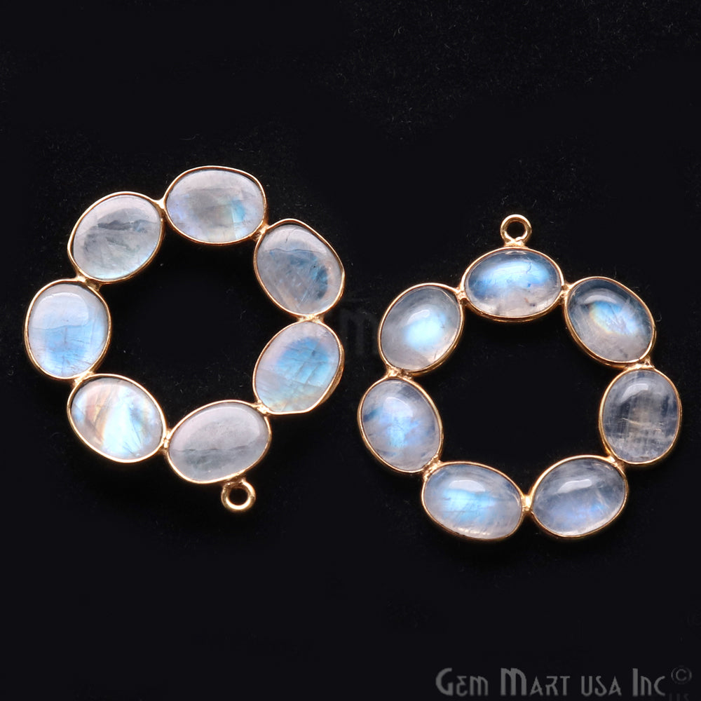 DIY Rainbow Moonstone 32x29mm Single Bail Chandelier Finding Component (Pick Your Metal) - GemMartUSA