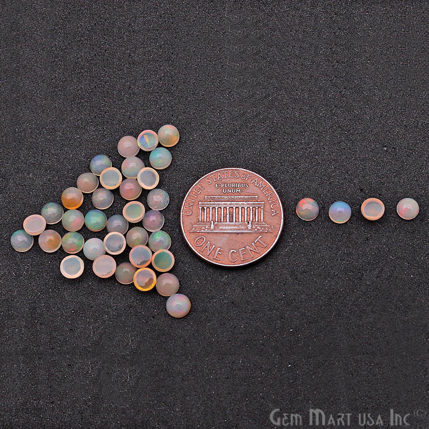 10pc Lot Natural Opal Gemstone 4mm Round Beads Cabochons Loose Precious Stones - GemMartUSA