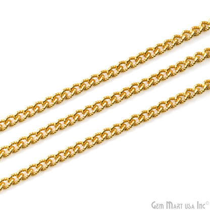 Gourmette Chain For Jewelry Making, 4mm Twisted Oval Curb Gold Plated Necklace, Minimal Finding Chain