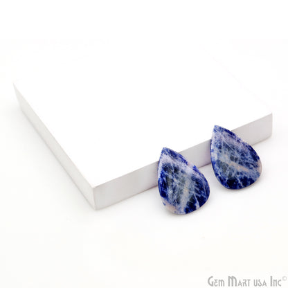 Sodalite Pear Shape 25x18mm Loose Gemstone For Earring Pair