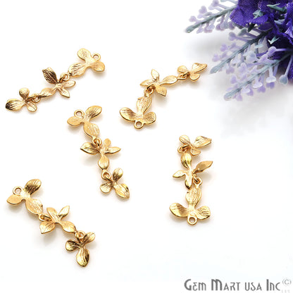 Flower Shape Finding 32x11mm Gold Plated Finding Connector - GemMartUSA