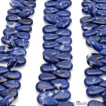 Sodalite Pears 10x16mm Crafting Beads Gemstone Briolette Strands 8 Inch - GemMartUSA