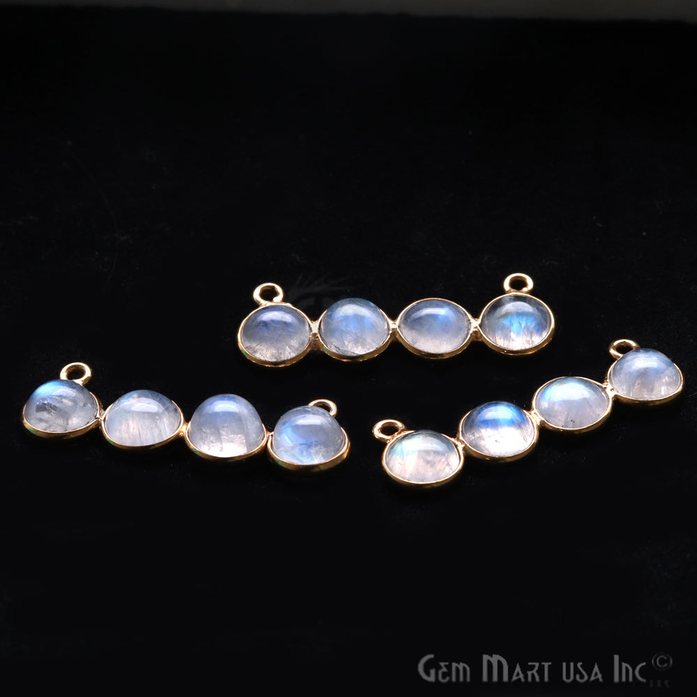 DIY Rainbow Moonstone 31x11mm Double Bail Chandelier Finding Component (Pick Your Metal) - GemMartUSA