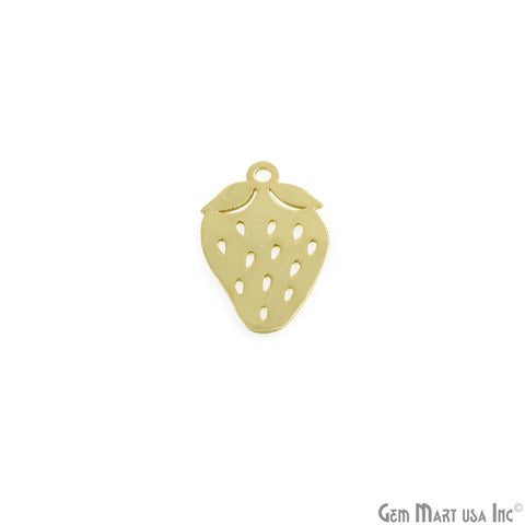 Strawberry Shape Metal 20x14.5mm Filigree Finding Charm Connector