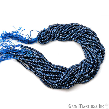 Sodalite Jade 3-4mm Faceted Rondelle Beads Strands 14Inch - GemMartUSA