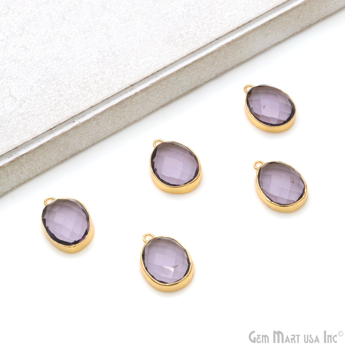 Faceted Organic Shape Gold Electroplated Gemstone Connector