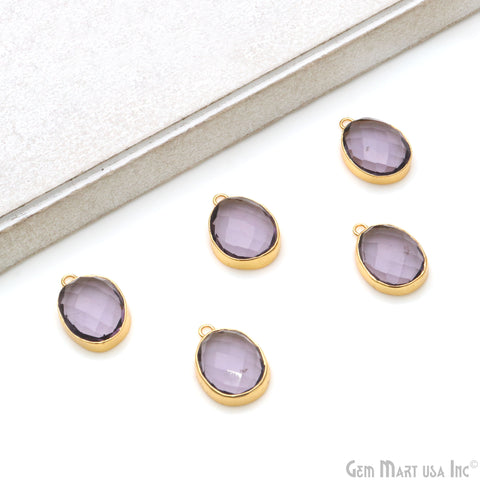 Faceted Organic Shape Gold Electroplated Gemstone Connector