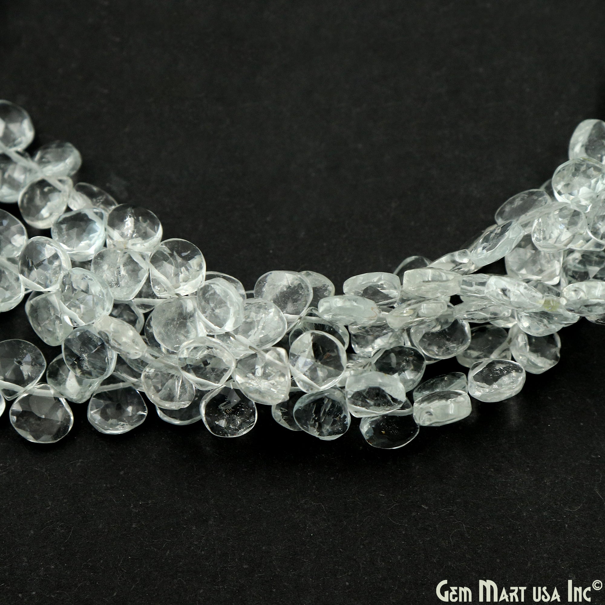 Crystal Faceted Heart Shape 6mm Beads Gemstone 8 Inch Strands