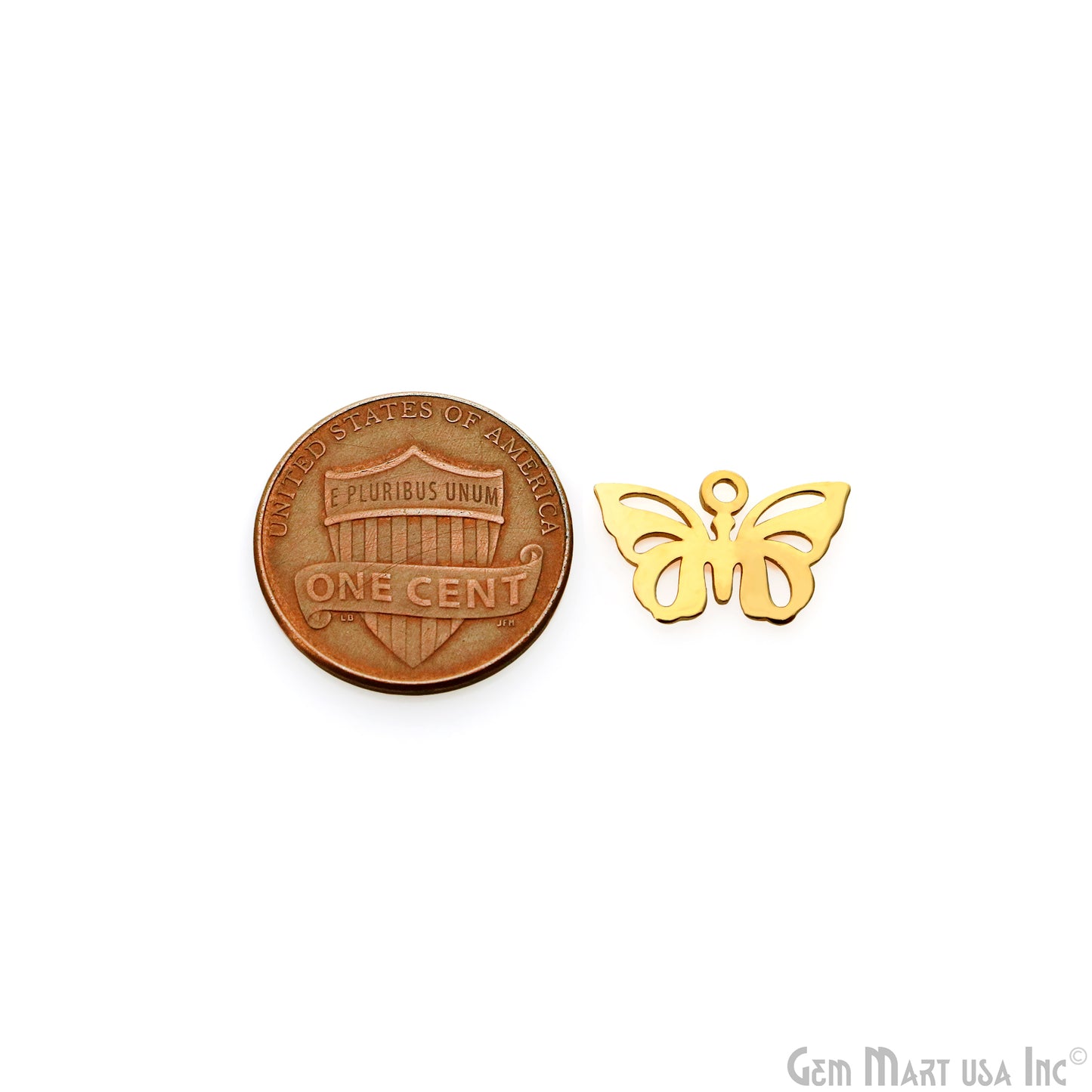 Butterfly Charm Laser Finding Gold Plated 15.35x10mm Charm For Bracelets & Pendants