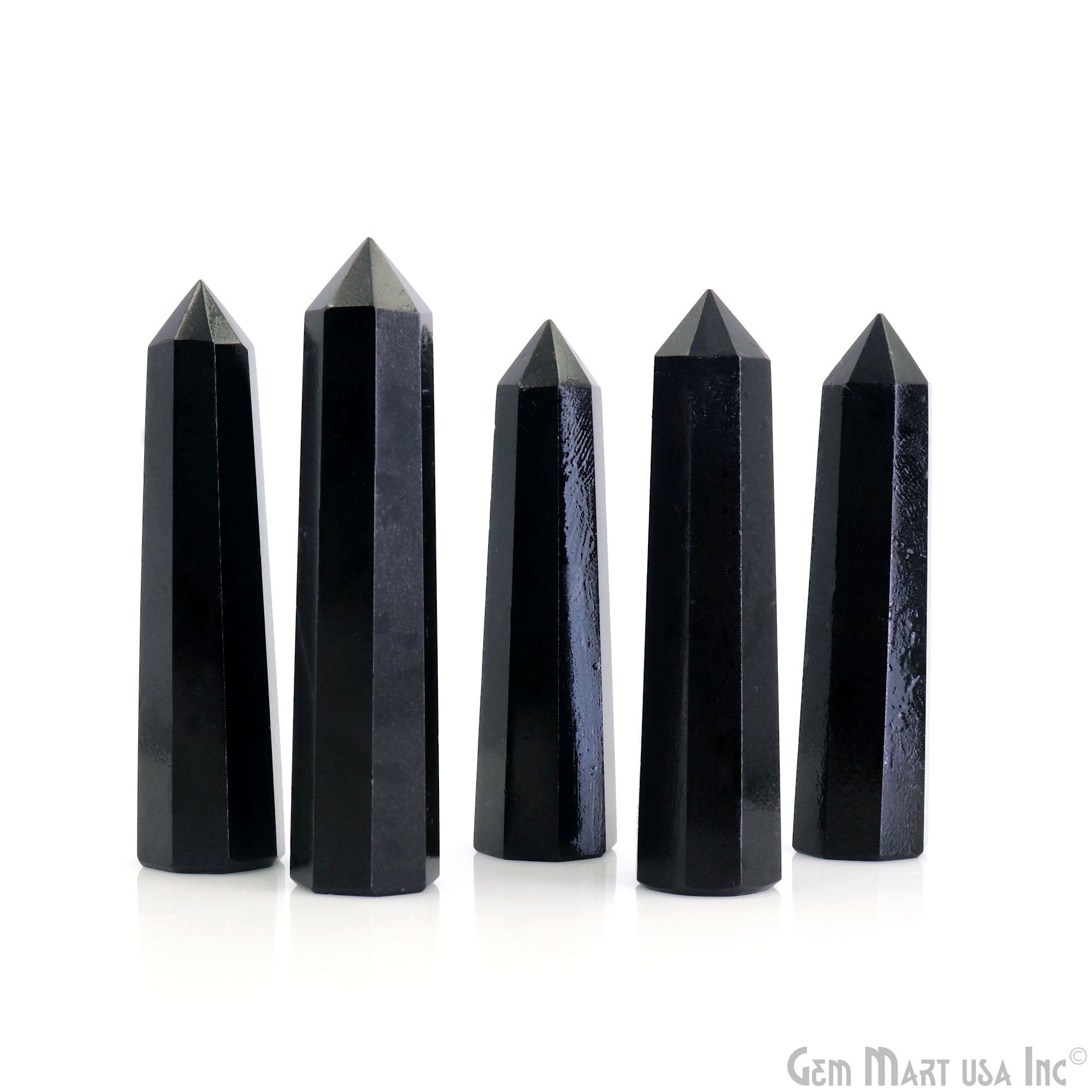 Black Agate Gemstone Jumbo Tower Crystal Tower Obelisk Healing Meditation Gemstones 2-3 Inch