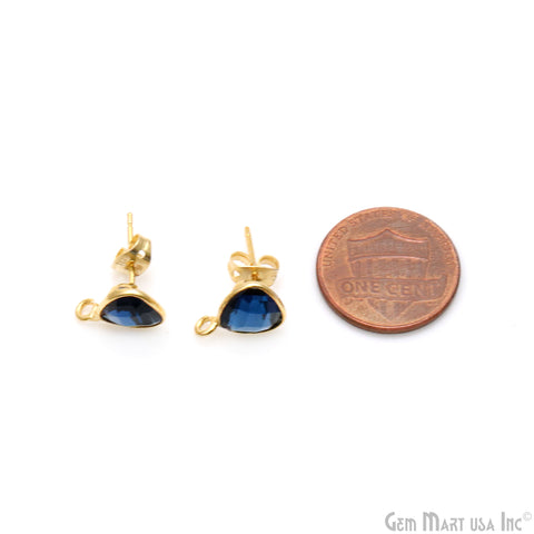 DIY Trillion 8mm Gold Bail Gemstone stud Earring
