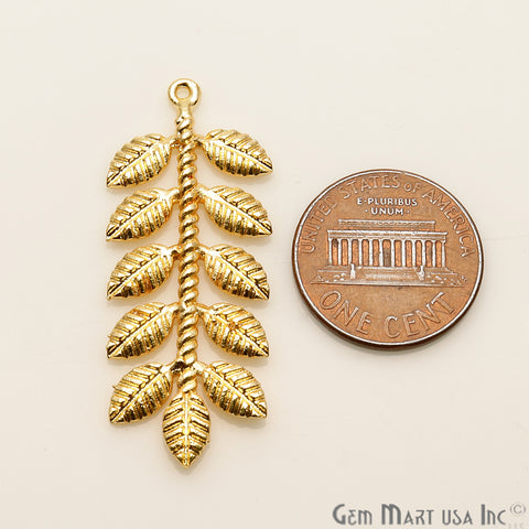 Leaf Shape Finding 39x15mm Chandelier Jewelry Charm (Pick Plating) - GemMartUSA