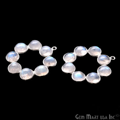 DIY Rainbow Moonstone 32x29mm Single Bail Chandelier Finding Component (Pick Your Metal) - GemMartUSA