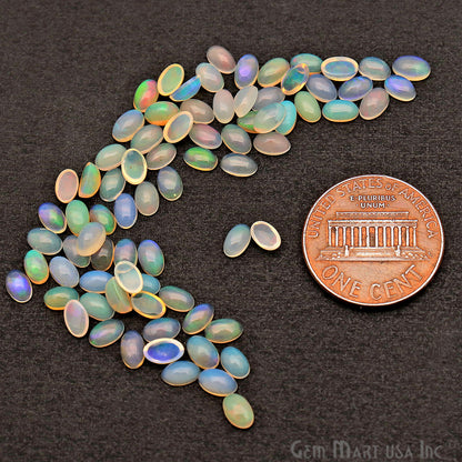 10pc Lot Natural Opal Gemstone 5x3mm Oval Beads Cabochons Loose Precious Stones - GemMartUSA