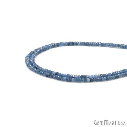 Tanzanite Rondelle Beads, 13 Inch Gemstone Strands, Drilled Strung Nugget Beads, Faceted Round, 3-4mm