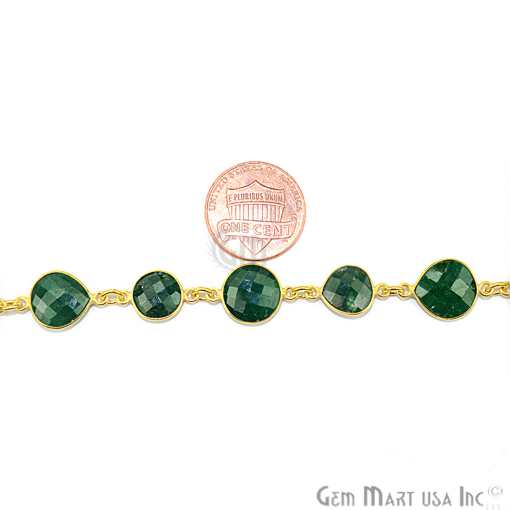 Emerald 10mm Mix Faceted Shape Gold Plated Continuous Connector Chain - GemMartUSA (764269461551)