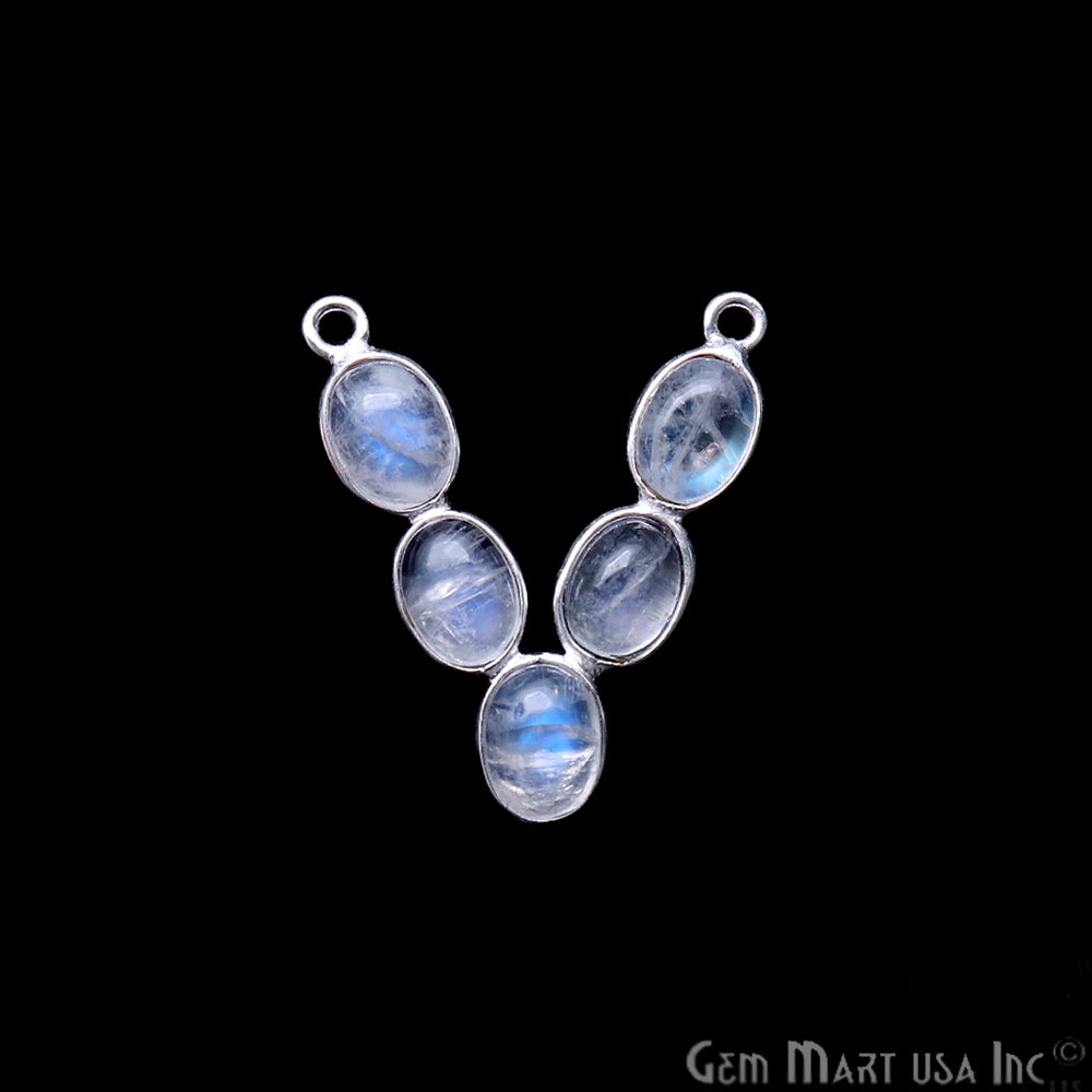 DIY Rainbow Moonstone 24x21mm Double Bail Chandelier Finding Component (Pick Your Metal) - GemMartUSA