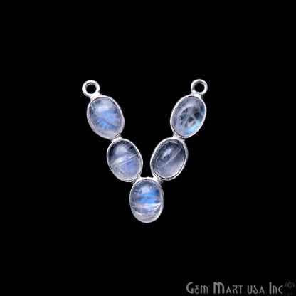 DIY Rainbow Moonstone 24x21mm Double Bail Chandelier Finding Component (Pick Your Metal) - GemMartUSA