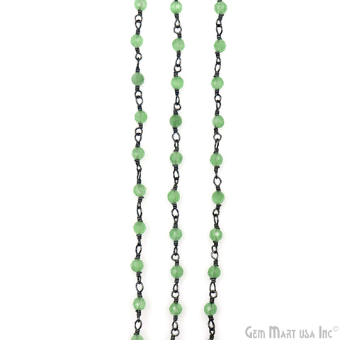 Peridot Monalisa Faceted Beads 3-3.5mm Oxidized Gemstone Rosary Chain