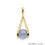 DIY Gemstone 37x15mm Gold Plated Necklace Pendant (Pick Gemstone) - GemMartUSA