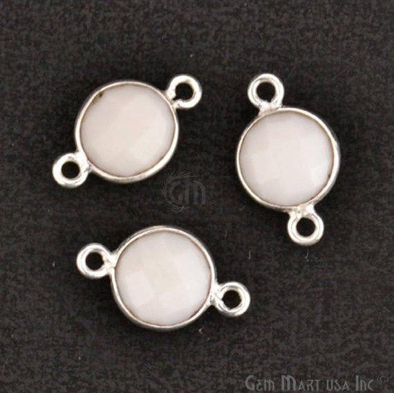 Round 8mm Double Bail Silver Plated Gemstone Connectors (Pick Your Lot Size) - GemMartUSA