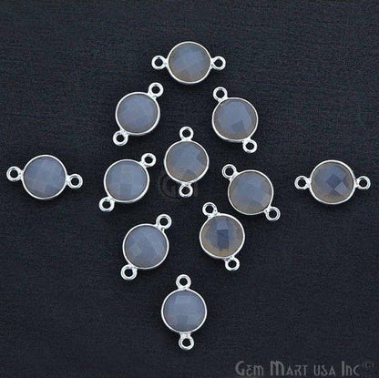 Round 8mm Double Bail Silver Plated Gemstone Connectors (Pick Your Lot Size) - GemMartUSA