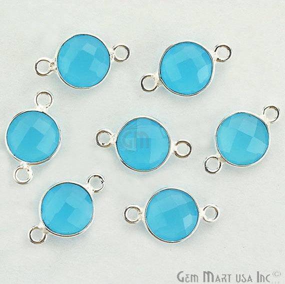 Round 8mm Double Bail Silver Plated Gemstone Connectors (Pick Your Lot Size) - GemMartUSA