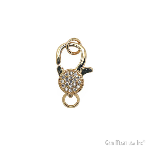 CZ Lobster Clasp 18x12mm CZ Clear Micro Pave Lobster Claw Clasp