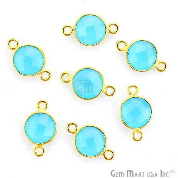 Round 8mm Gold Plated Double Bail Gemstone Connectors (Pick Your Lot Size) - GemMartUSA