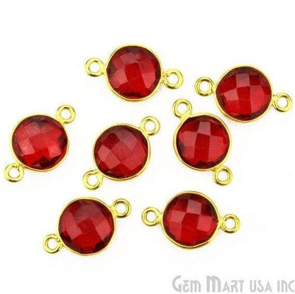 Round 8mm Gold Plated Double Bail Gemstone Connectors (Pick Your Lot Size) - GemMartUSA