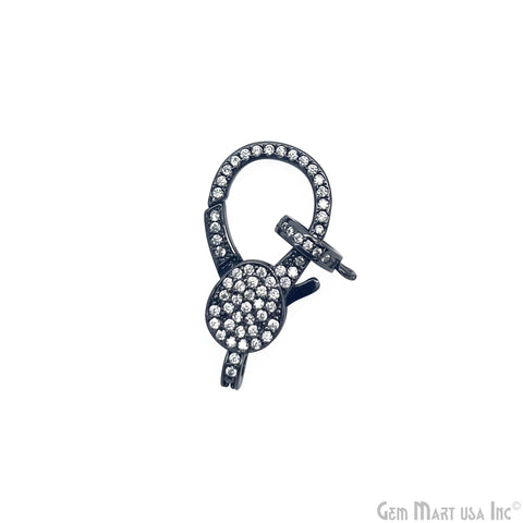 CZ Lobster Clasp 25x13mm CZ Clear Micro Pave Lobster Claw Clasp