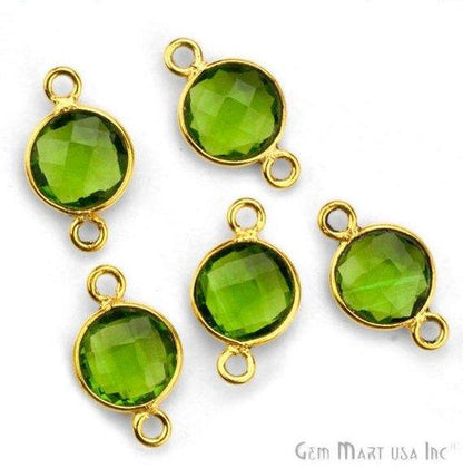 Round 8mm Gold Plated Double Bail Gemstone Connectors (Pick Your Lot Size) - GemMartUSA