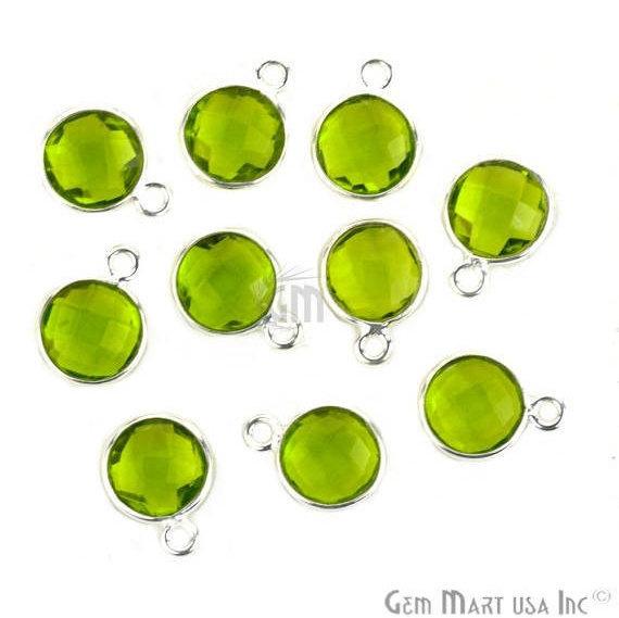 Round 8mm Single Bail Silver Plated Gemstone Connectors (Pick your Lot Size) - GemMartUSA