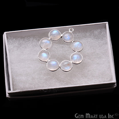 DIY Rainbow Moonstone 32x29mm Single Bail Chandelier Finding Component (Pick Your Metal) - GemMartUSA