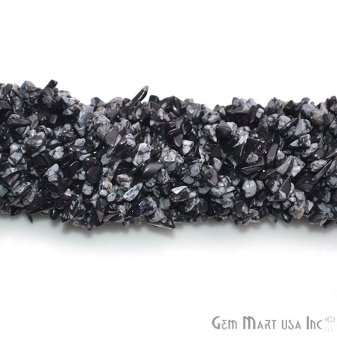 Natural Black Obsidian Gemstone Chip Beads 34 Inch Full Strand (762207830063)