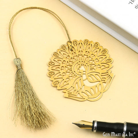 Metal Peacock Bookmark With Tassel. Gold Bookmark, Reader Gift, Handmade Bookmark, Page Marker, Aesthetic Gift. 62mm
