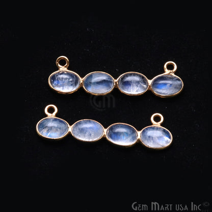 DIY Rainbow Moonstone 31x9mm Double Bail Chandelier Finding Component (Pick Your Metal) - GemMartUSA