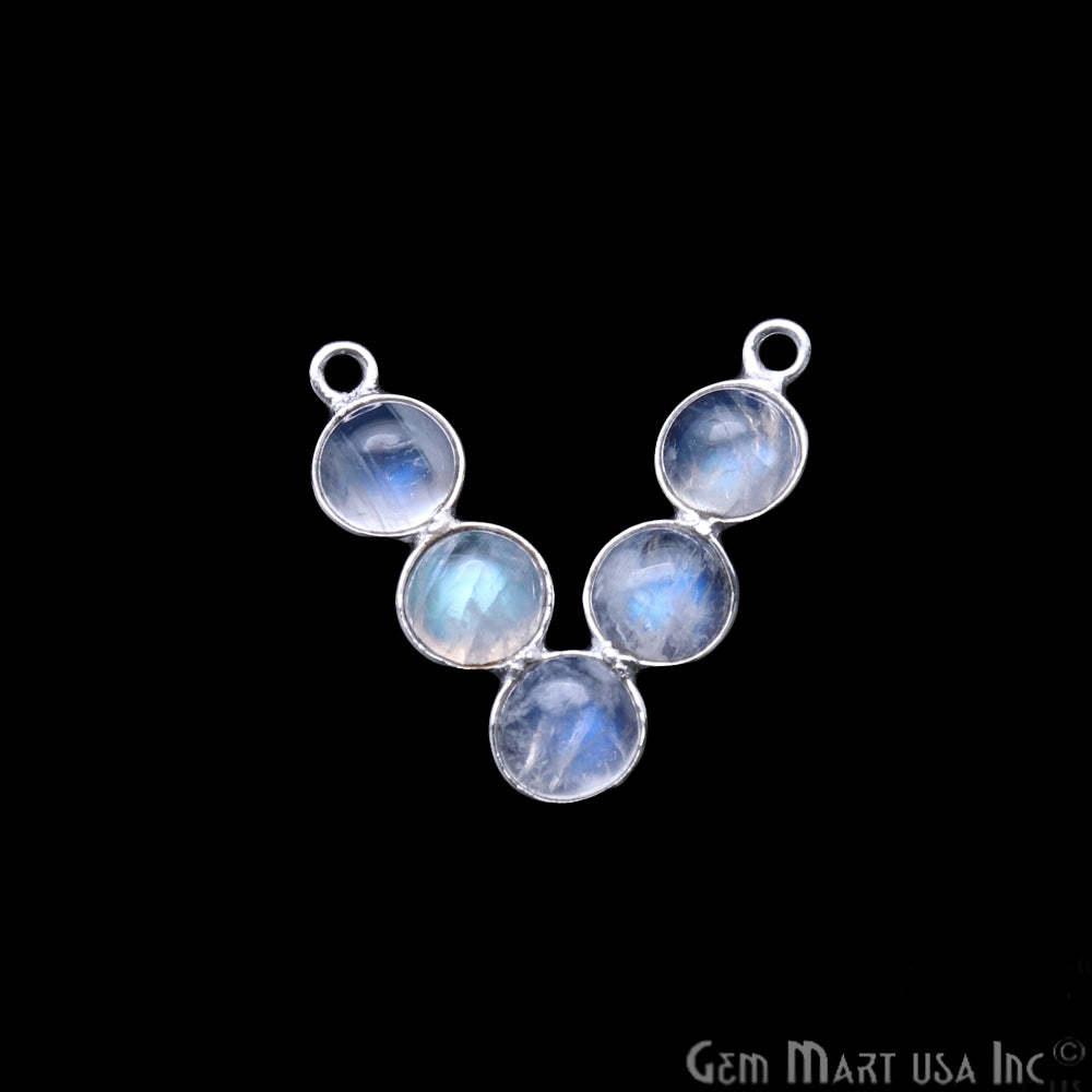 DIY Rainbow Moonstone 22x19mm Double Bail Chandelier Finding Component (Pick Your Metal) - GemMartUSA