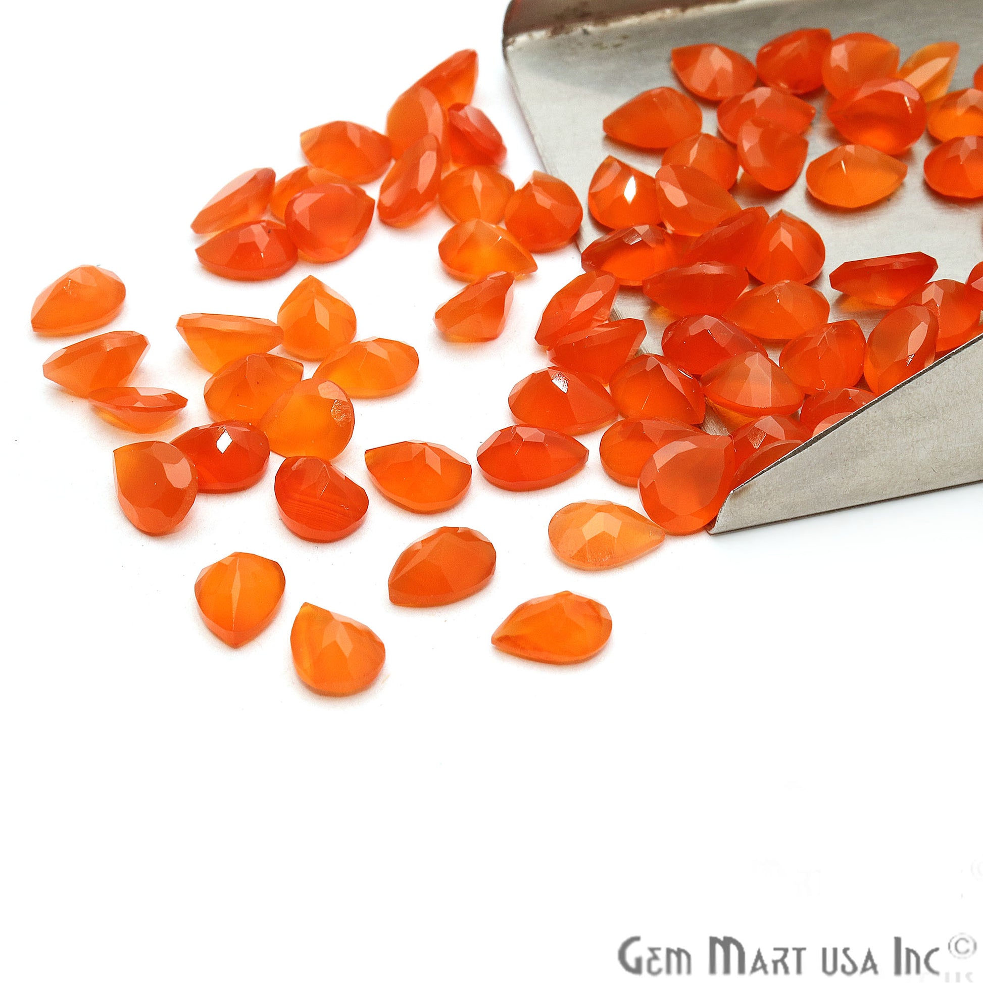 Carnelian Pears Shape 6x8mm Faceted Loose Gemstone - GemMartUSA