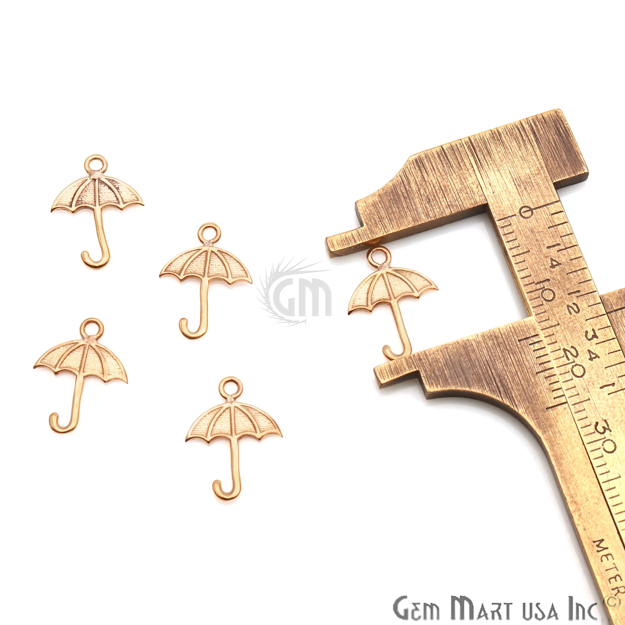 Umbrella Shape 15x12mm Gold Plated Finding Charm, DIY Jewelry - GemMartUSA