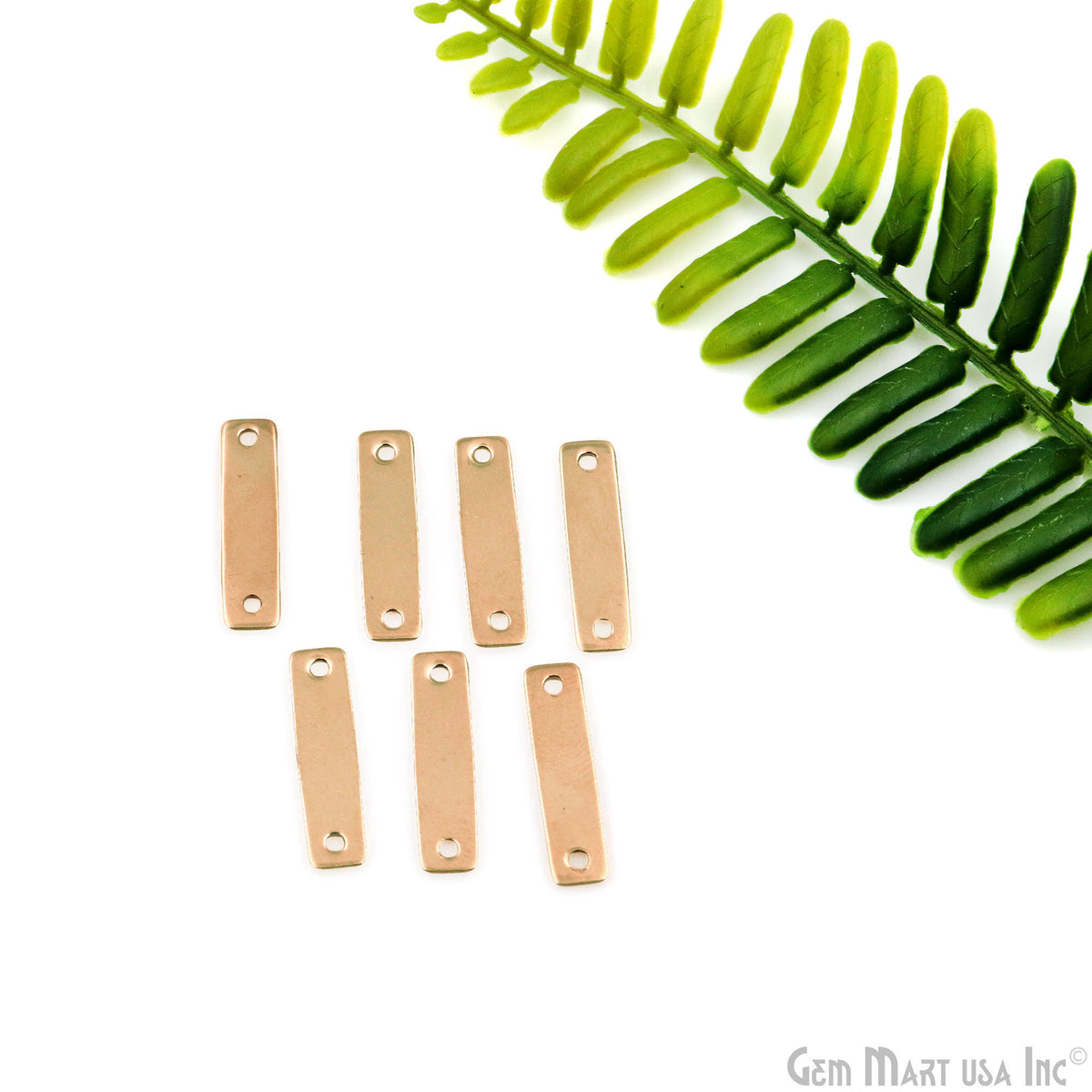 Rectangle Spacers Bar, 2 Hole Bar, 20x5mm Gold Plated Rectangle Double